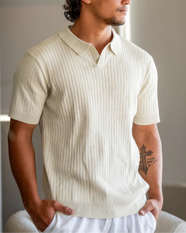 FINE RIBBED POLO