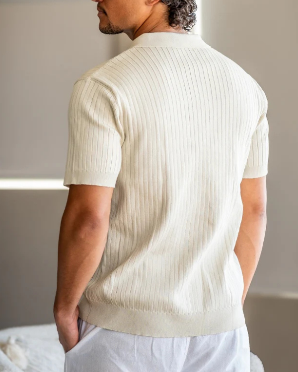 FINE RIBBED POLO