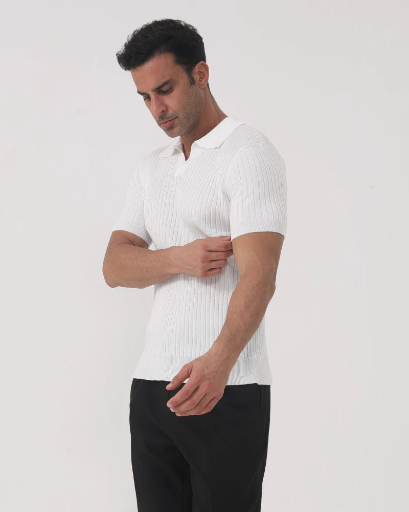 FINE RIBBED POLO
