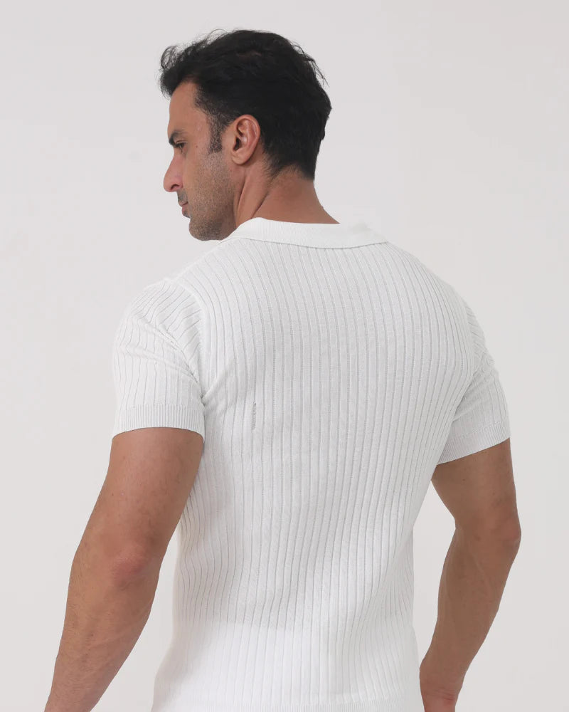 FINE RIBBED POLO